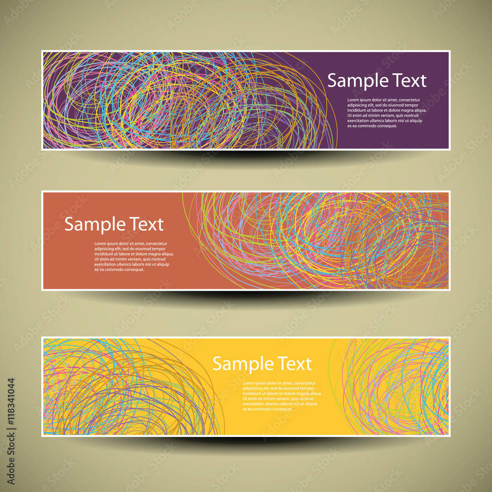 Poster banner or header design with colorful doodles pattern