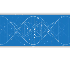 dna and medical and technology background. futuristic molecule structure presentation