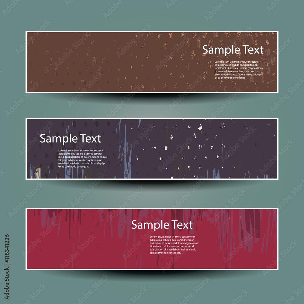 Poster banner or header design with grungy pattern