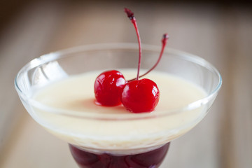 Panna cotta with cherry jelly