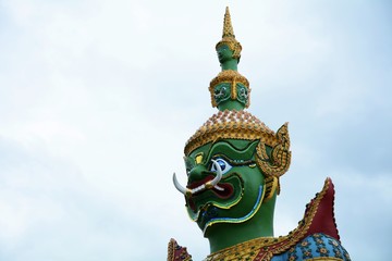 Statue of the green Giant at Wat Arun. bangkok. thailand