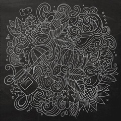 Cartoon cute doodles hand drawn autumn illustration