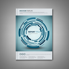 Brochures book or flyer with abstract technical rounds template