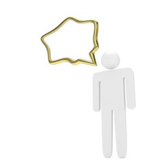 3d man with talk bubbles isolated over a white background. 3d rendering.