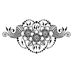 Vector abstract floral mehndi template. Henna illustration.