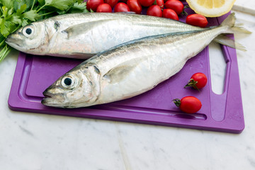 horse mackerel and tomatoes