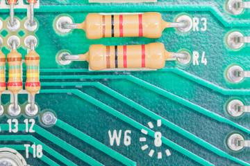 Condensers and Resistor assembly on the circuit board