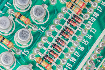 Condensers and Resistor assembly on the circuit board