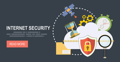 Security and Cloud Technology Concept.