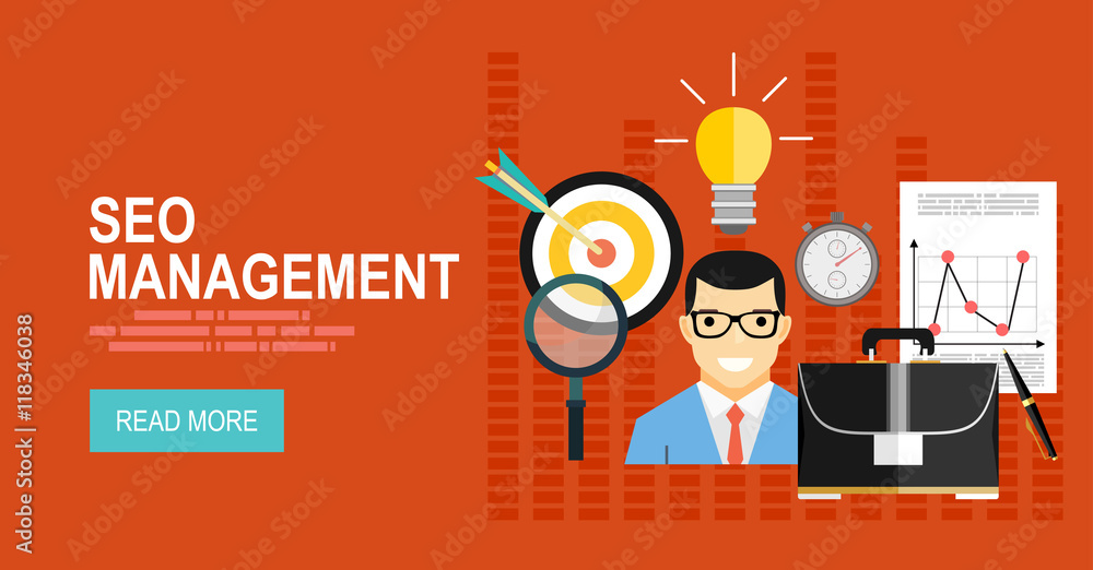 Poster flat design modern vector illustration concept of project management. for web banners, printed and p