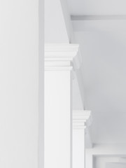 Architecture abstract details white columns rows minimal element