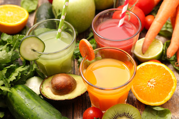 assorted fruit and vegetable juice