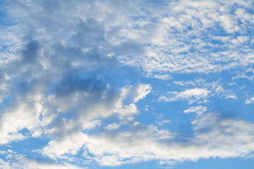 White fluffy clouds in the blue sky