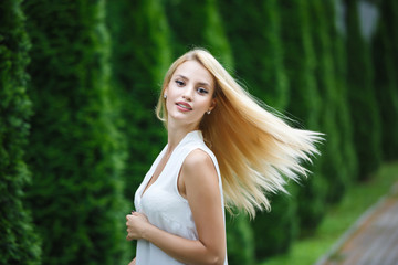 Naklejka premium Portrait of young blonde woman
