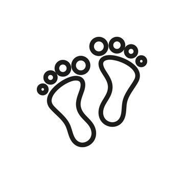 foot symbol icon on white background
