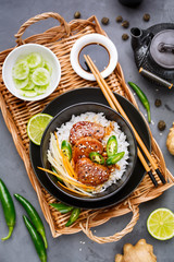 Roast meat with rice