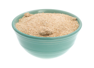 Bowl filled with stone ground whole wheat muffin mix.