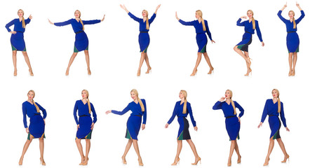Composite photo of woman in various poses
