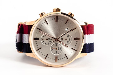 Men's mechanical watch on white background