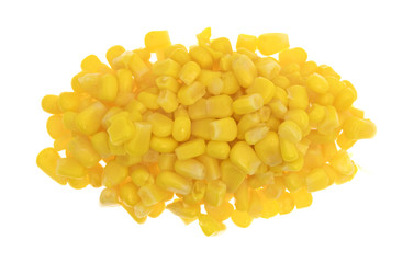 Organic sweet corn on a white background