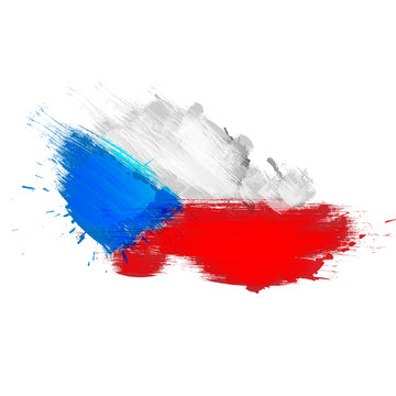 Grunge map of Czech Republic with Czechian flag