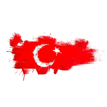 Grunge map of Turkey with Turkish flag