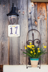 Flowers in the design of the house