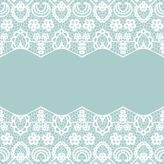 Seamless lace border. Invitation card.