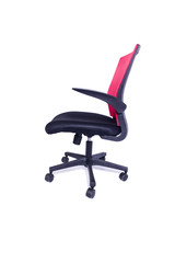 Red office chair isolated on the white background