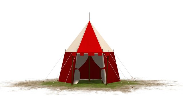 medieval knight tent isolated on white