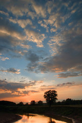 sunset on the river