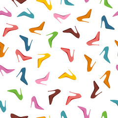 Obraz premium Seamless Pattern High Heels Shoes. Fashion