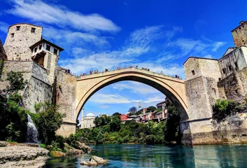 Wall murals Stari Most Stari Most (The old bridge), Mostar, is considered the point where “East meets west”, Bosnia and Herzegovina