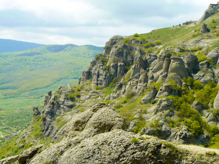 Fototapeta na wymiar Crimean mountains at the summer day.