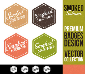 Obraz premium Smoked Salmon Logo Badge and Emblem