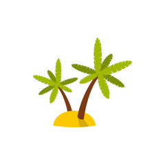 Palm trees icon in flat style on a white background