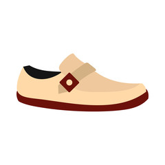 White shoe with red sole icon in flat style on a white background