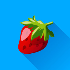 Strawberry icon with long shadow