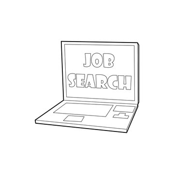 Search job icon in outline style on a white background