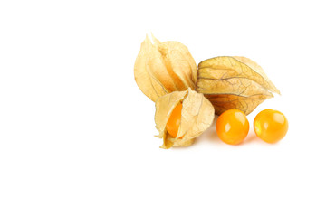 Ripe physalis isolated on a white background