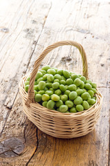 Bunch of biologic delicious green peas