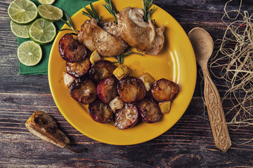 main course in a cafe