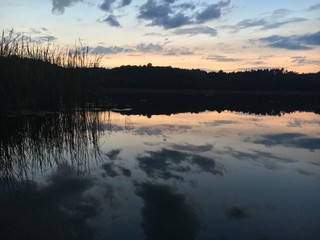 Sunset over the lake