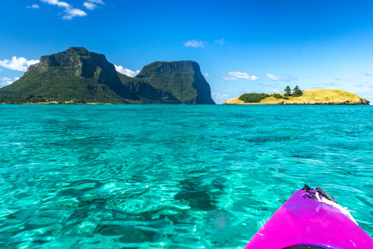 Kayaking On Lagoon, Lord Howe Island, New South Wales, Australia