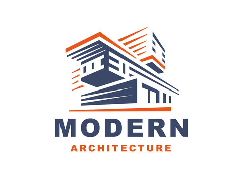 Logo emblem modern style house on white background