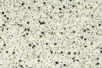 Multicolor fleck wall coating with glitter additions. Seamless wall decoration with flakes. Decorative vinyl color chips. Can be used as background or wallpaper