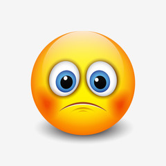 Cute sad emoticon, emoji, smiley