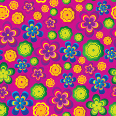 Colorful floral seamless pattern. Vector illustration.