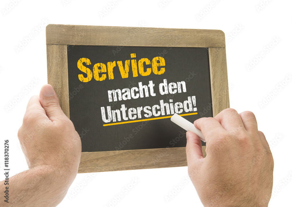 Canvas Prints hand schreibt service macht den unterschied! auf tafel