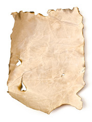 old paper sheet isolated on white